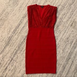 Like New Red Lace Bandage Dress